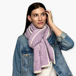 Humble Hilo Knitted Soft Scarf, Fine Knitted with White Trim