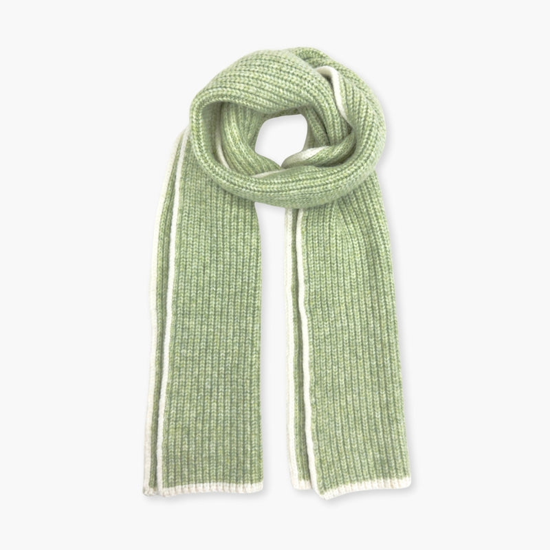 Humble Hilo Knitted Soft Scarf, Fine Knitted with White Trim