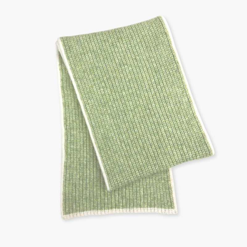 Humble Hilo Knitted Soft Scarf, Fine Knitted with White Trim