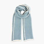 Humble Hilo Knitted Soft Scarf, Fine Knitted with White Trim