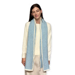 Humble Hilo Knitted Soft Scarf, Fine Knitted with White Trim