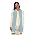 Humble Hilo Knitted Soft Scarf, Fine Knitted with White Trim