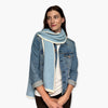 Humble Hilo Knitted Soft Scarf, Fine Knitted with White Trim