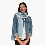 Humble Hilo Knitted Soft Scarf, Fine Knitted with White Trim