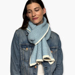 Humble Hilo Knitted Soft Scarf, Fine Knitted with White Trim