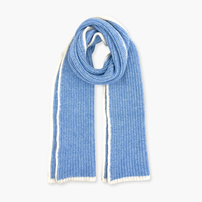 Humble Hilo Knitted Soft Scarf, Fine Knitted with White Trim