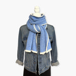 Humble Hilo Knitted Soft Scarf, Fine Knitted with White Trim
