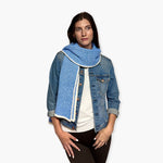 Humble Hilo Knitted Soft Scarf, Fine Knitted with White Trim