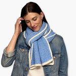 Humble Hilo Knitted Soft Scarf, Fine Knitted with White Trim