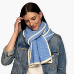 Humble Hilo Knitted Soft Scarf, Fine Knitted with White Trim
