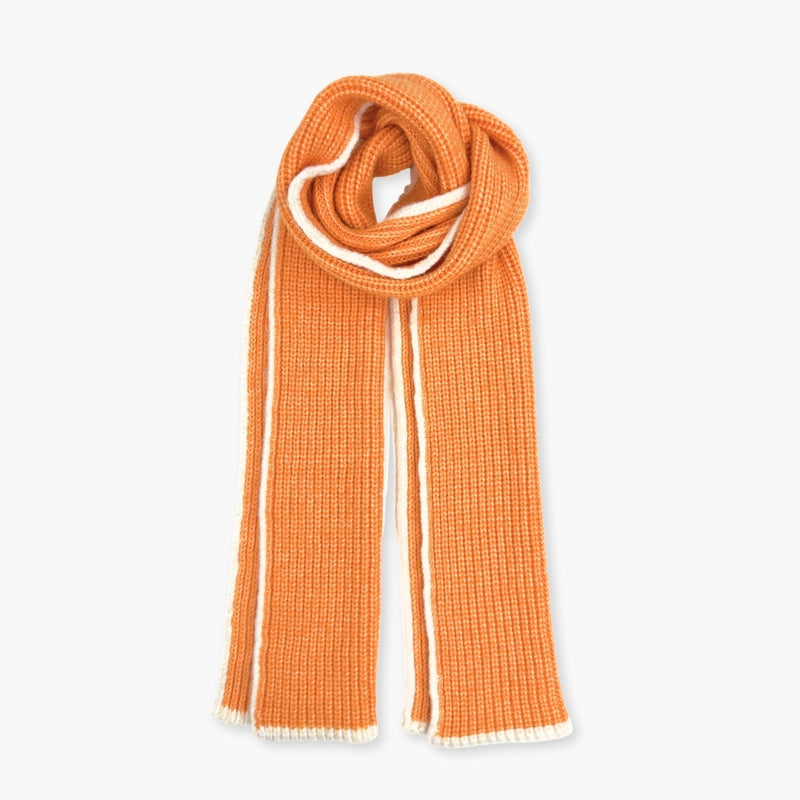 Humble Hilo Knitted Soft Scarf, Fine Knitted with White Trim