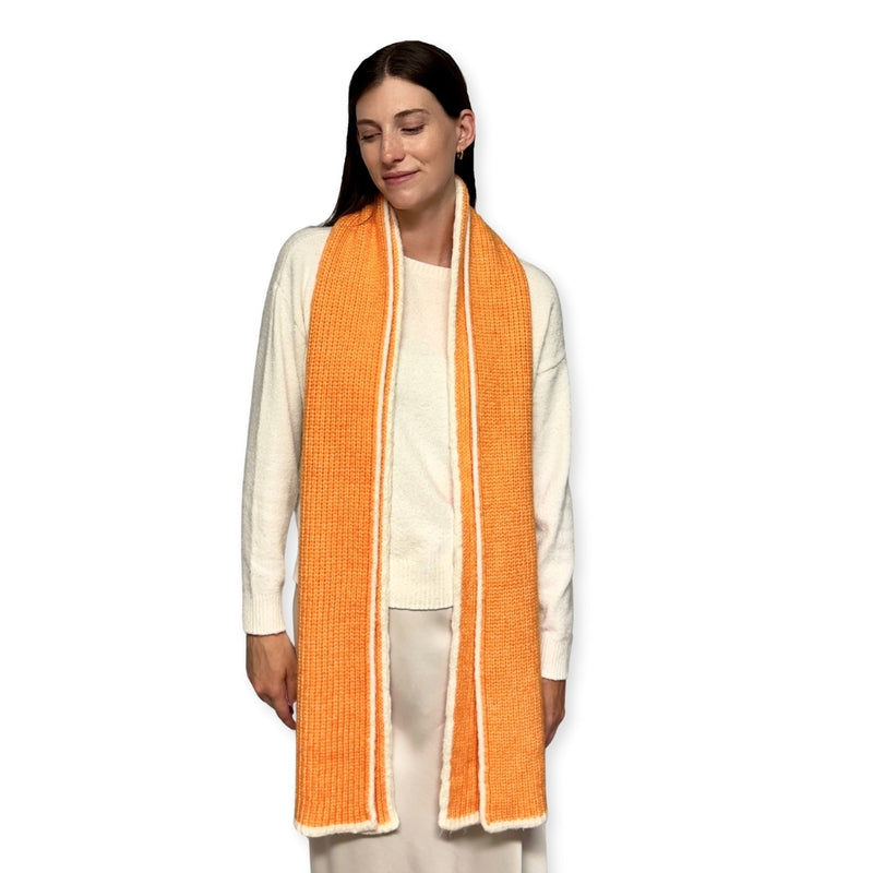 Humble Hilo Knitted Soft Scarf, Fine Knitted with White Trim