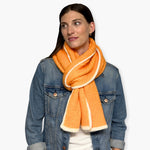 Humble Hilo Knitted Soft Scarf, Fine Knitted with White Trim