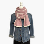 Humble Hilo Knitted Soft Scarf, Fine Knitted with White Trim