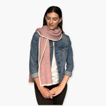 Humble Hilo Knitted Soft Scarf, Fine Knitted with White Trim