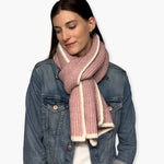 Humble Hilo Knitted Soft Scarf, Fine Knitted with White Trim