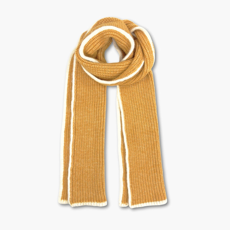 Humble Hilo Knitted Soft Scarf, Fine Knitted with White Trim