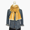 Humble Hilo Knitted Soft Scarf, Fine Knitted with White Trim