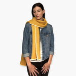 Humble Hilo Knitted Soft Scarf, Fine Knitted with White Trim