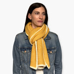 Humble Hilo Knitted Soft Scarf, Fine Knitted with White Trim