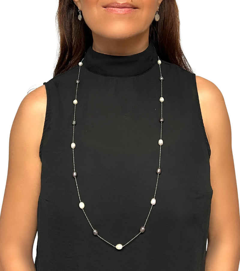 Humble Hilo Single Strand necklace, Spaced Pearls