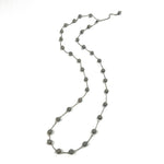 Humble Hilo Sari Jewelry, Spaced Textile Bead Necklace on Chain