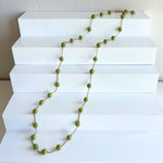 Humble Hilo Sari Jewelry, Spaced Textile Bead Necklace on Chain