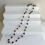 Humble Hilo Sari Jewelry, Spaced Textile Bead Necklace on Chain