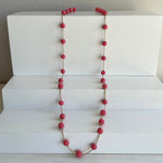 Humble Hilo Sari Jewelry, Spaced Textile Bead Necklace on Chain