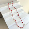 Humble Hilo Sari Jewelry, Spaced Textile Bead Necklace on Chain