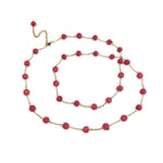 Humble Hilo Sari Jewelry, Spaced Textile Bead Necklace on Chain