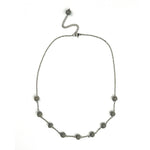 Humble Hilo Sari Jewelry, Spaced Semi-Circle Textile Bead Necklace on Chain