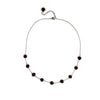 Humble Hilo Sari Jewelry, Spaced Semi-Circle Textile Bead Necklace on Chain