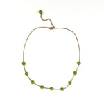 Humble Hilo Sari Jewelry, Spaced Semi-Circle Textile Bead Necklace on Chain