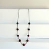 Humble Hilo Sari Jewelry, Spaced Semi-Circle Textile Bead Necklace on Chain