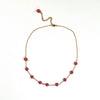 Humble Hilo Sari Jewelry, Spaced Semi-Circle Textile Bead Necklace on Chain