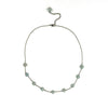 Humble Hilo Sari Jewelry, Spaced Semi-Circle Textile Bead Necklace on Chain