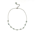 Humble Hilo Sari Jewelry, Spaced Semi-Circle Textile Bead Necklace on Chain