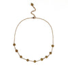 Humble Hilo Sari Jewelry, Spaced Semi-Circle Textile Bead Necklace on Chain