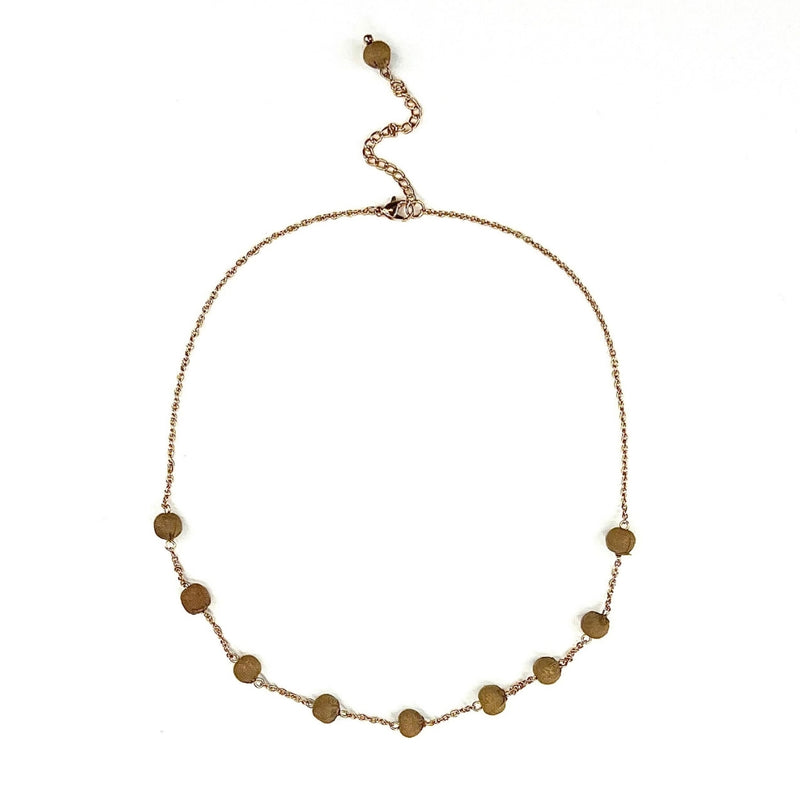 Humble Hilo Sari Jewelry, Spaced Semi-Circle Textile Bead Necklace on Chain