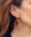 Humble Hilo Teardrop Red Bead Earrings