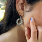 Humble Hilo Sari Jewelry, Textile Bead Round Earring