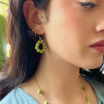 Humble Hilo Sari Jewelry, Textile Bead Round Earring