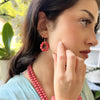 Humble Hilo Sari Jewelry, Textile Bead Round Earring