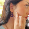 Humble Hilo Sari Jewelry, Textile Bead Round Earring