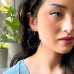 Humble Hilo Sari Jewelry, Textile Bead Semi-Circle Earring