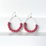 Humble Hilo Sari Jewelry, Textile Bead Semi-Circle Earring