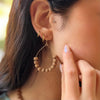 Humble Hilo Sari Jewelry, Textile Bead Semi-Circle Earring