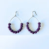 Humble Hilo Sari Jewelry, Textile Bead Semi-Circle Earring