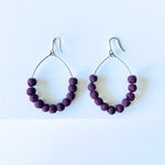 Humble Hilo Sari Jewelry, Textile Bead Semi-Circle Earring